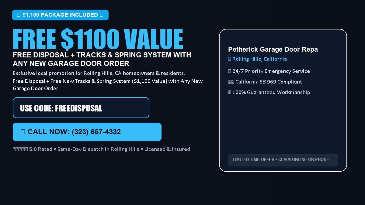 Petherick Garage Door Repair FREE Haul-Away & Heavy-Duty Tracks with New Door in Rolling Hills, CA